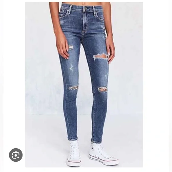 Agolde Sophie Distressed Jeans sz 25 - Picture 4 of 7